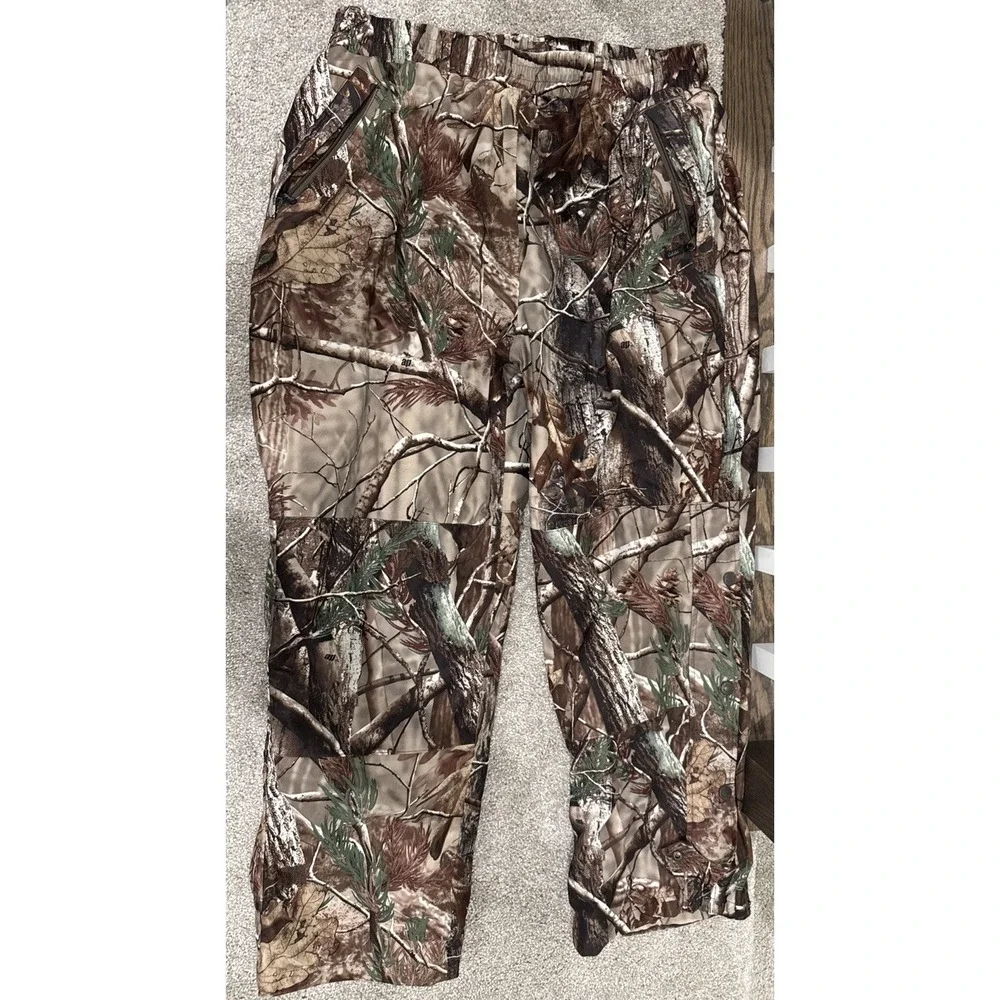 CABELAS REALTREE CAMO DRY PLUS WEATHER PROOF SCENT BLOCKER PANTS XL REG STRETCH